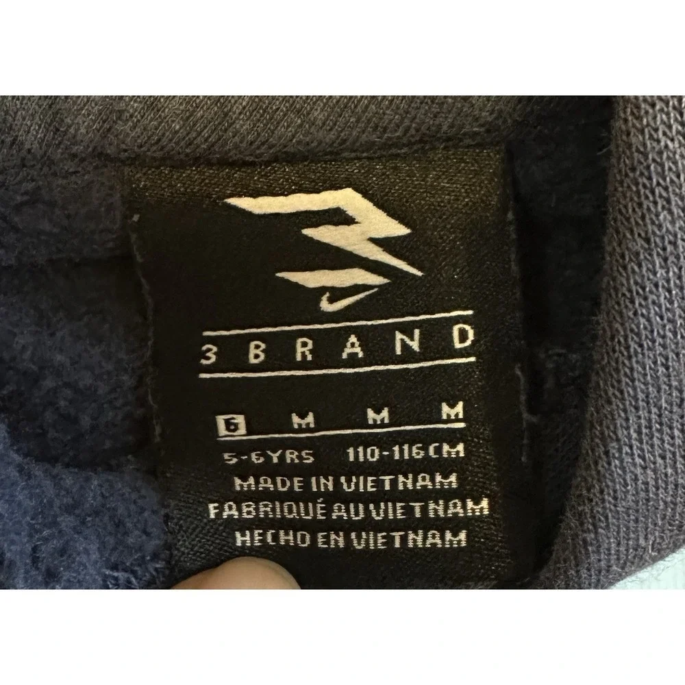 Boy's Youth 3Brand Nike Navy Blue Pullover Hoodie Youth Medium